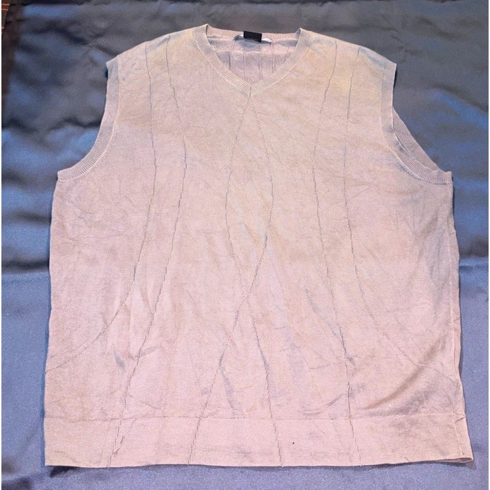 Tiger Woods Men's Brown Solid Knit V-Neck Sleeveless Sweater Vest Size L